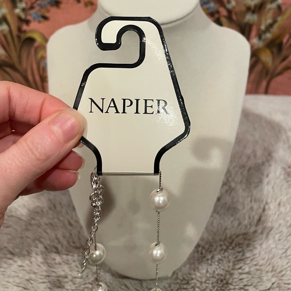 Napier Simulated Pearl Illusion Necklace - Picture 3 of 4